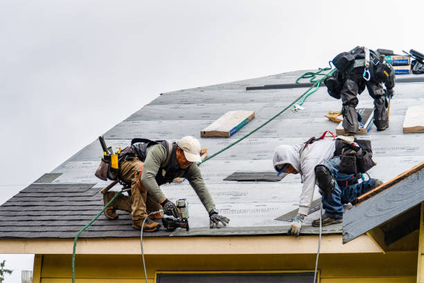 Professional Gutter Installation technician working in Ophiem, IL